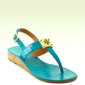 Tory Burch Teal Kelsey Sandal