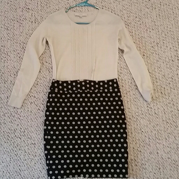 Loft polka-dot skirt size 0P