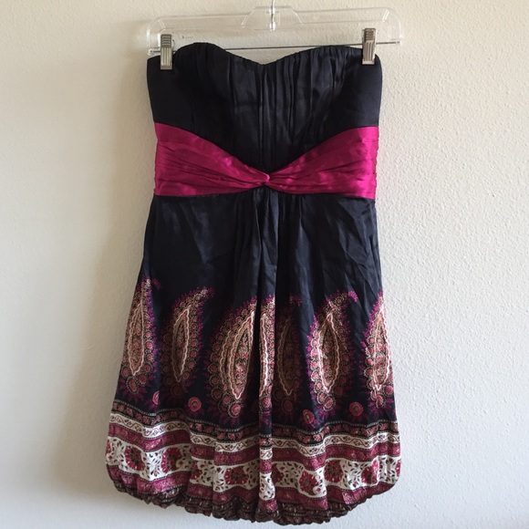 Bebe Silk Strapless Dress