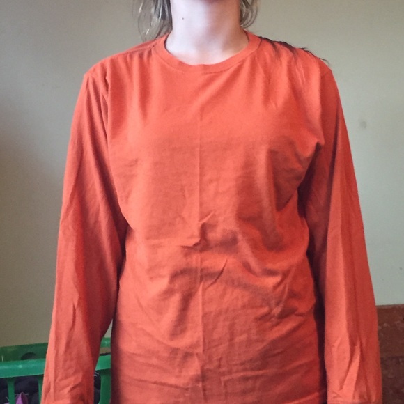 Orange bed time long sleeve shirt