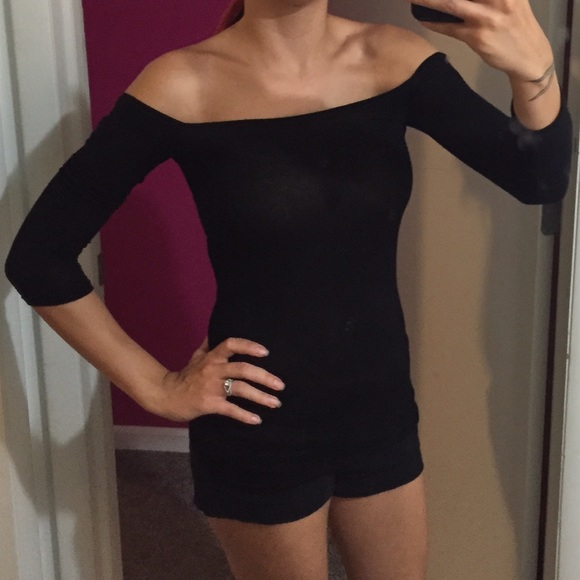 Black off the shoulder top