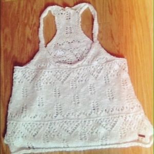 Holister white knit shirt 💛