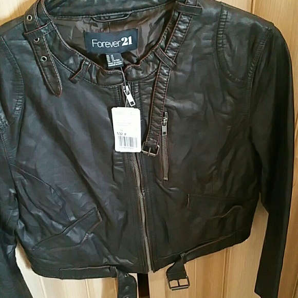 Brown faux leather jacket