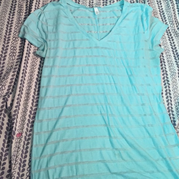blue Victoria's Secret t shirt.
