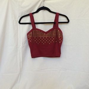Red Studded "Bustier" or Crop Top