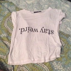 Stay Weird brandy melville crop top