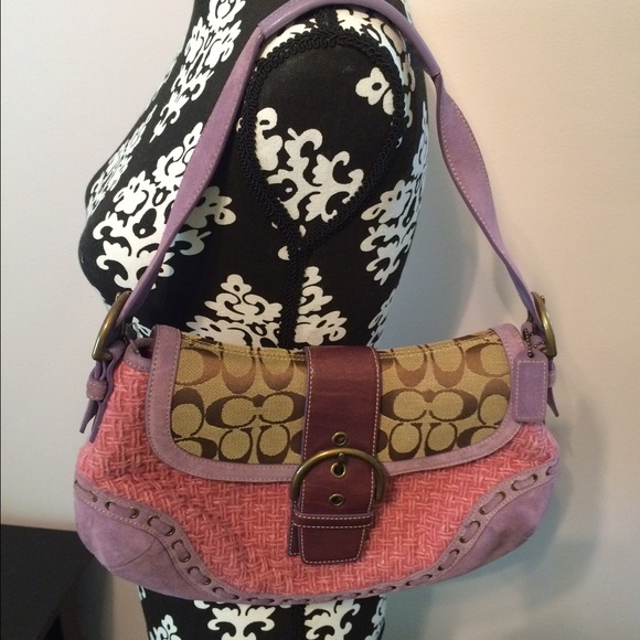 Coach 'Boulce' pink purple signature cross body