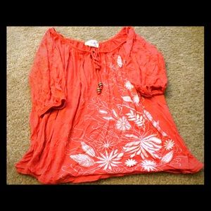 Orange embroidery top