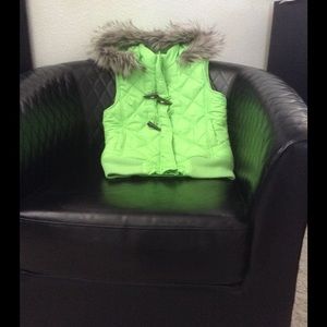 Justice bright green vest