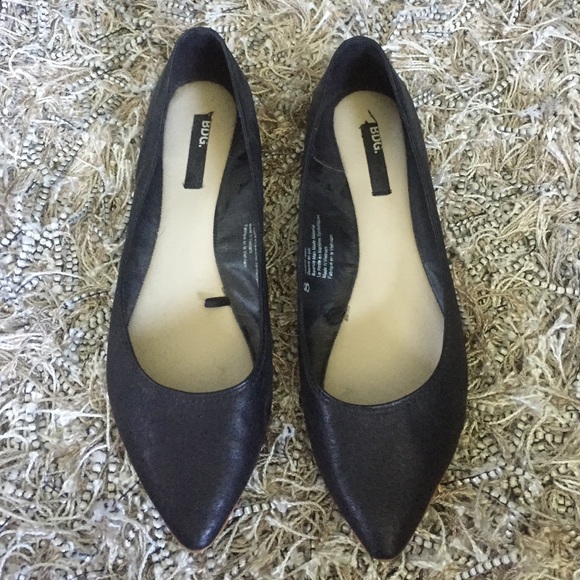 BDG black leather flats. Size 8