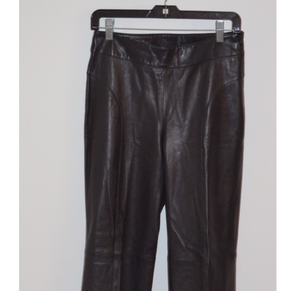 ECCOCI GENUINE SOFT BLACK LEATHER PANTS - SIZE 4 - Picture 2 of 4