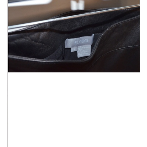 ECCOCI GENUINE SOFT BLACK LEATHER PANTS - SIZE 4 - Picture 3 of 4