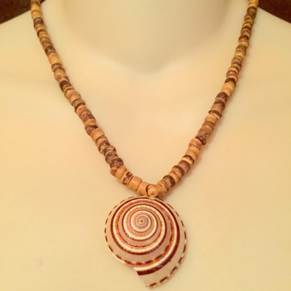 Seashell Wooden Bead Necklace