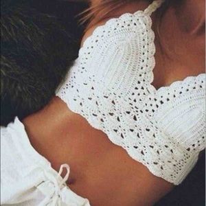White crochet crop top
