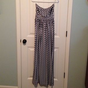 Black and White Chevron Maxi Dress