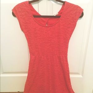 Charlotte Russe Hot Pink Sleeveless Lace Dress