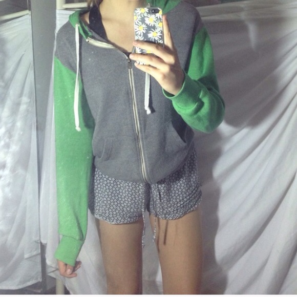 Grey & Green Hoodie