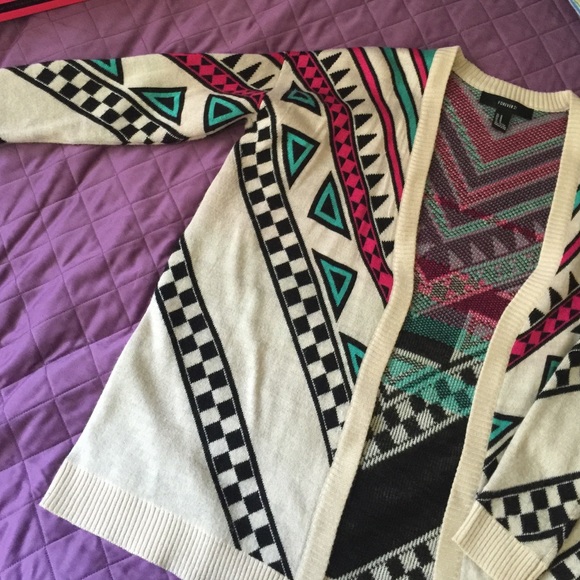 Patterned colorful cardigan!