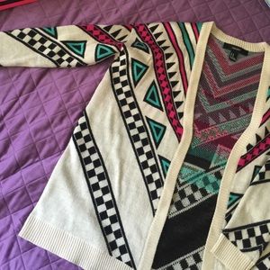 Patterned colorful cardigan!