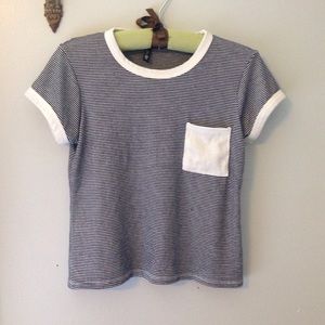 Navy & Grey Striped Shirt