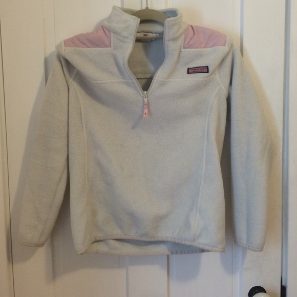 White and pink Vineyard vines shep shirt