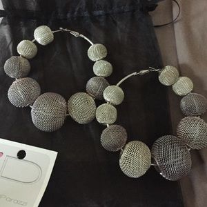 Paparazzi Mesh Beaded Large Hoop Earring