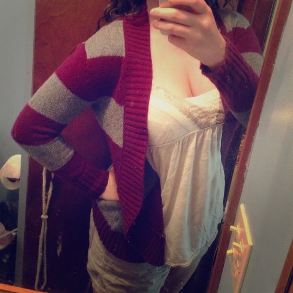 Purple and grey sweater
