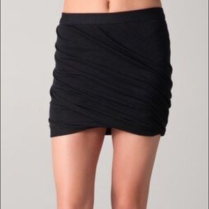 T Alexander wang black ruched skirt