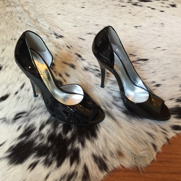 Patent Peep Toe Pump