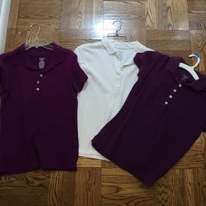 Combo of purple and white polo shirts