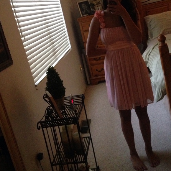 Light salmon party dress