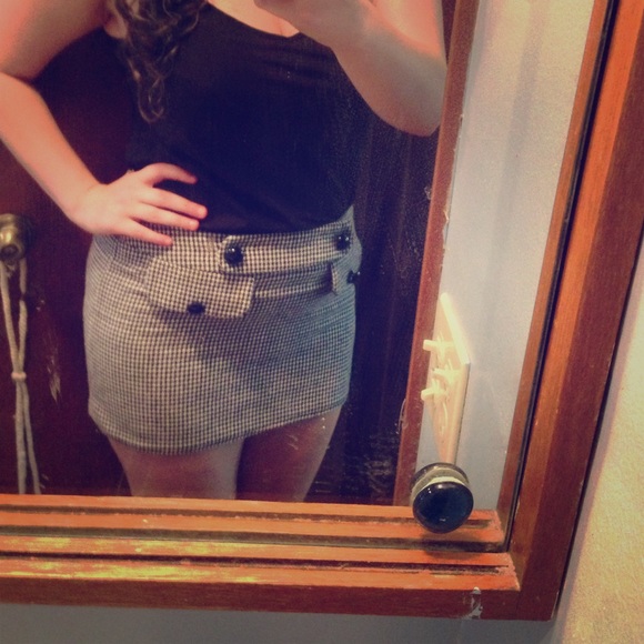 Black and white mini skirt