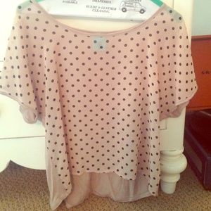 Polka dot brown and black shirt!