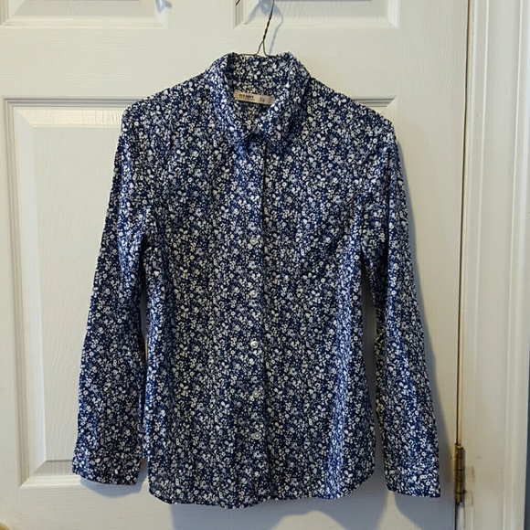 Flowered button down cotton shirt