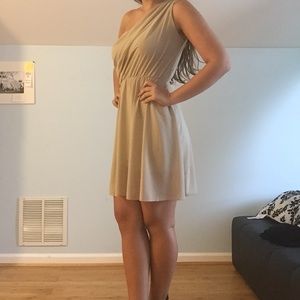 Beige short chiffon dress, worn once