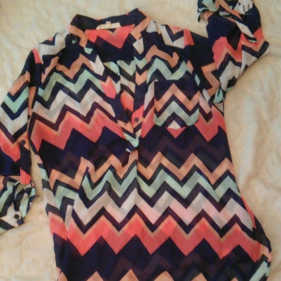 Chevron sheer shirt