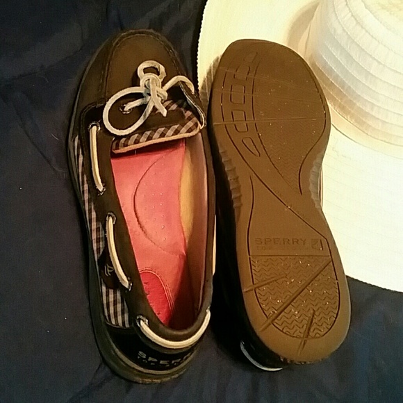 Black plaid Sperry's, size 8.5, great boat shoes - Picture 3 of 4
