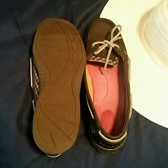 Black plaid Sperry's, size 8.5, great boat shoes - Picture 4 of 4