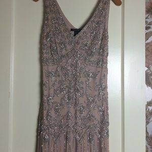 PISARRO NIGHTS Beaded Floor Length Dress