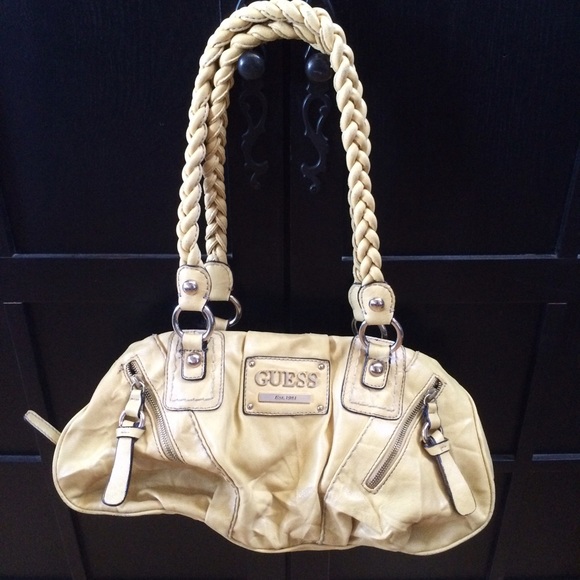 pale yellow small guess purse