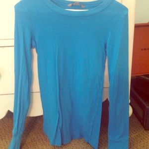 Light bright blue long sleeve rubbish shirt