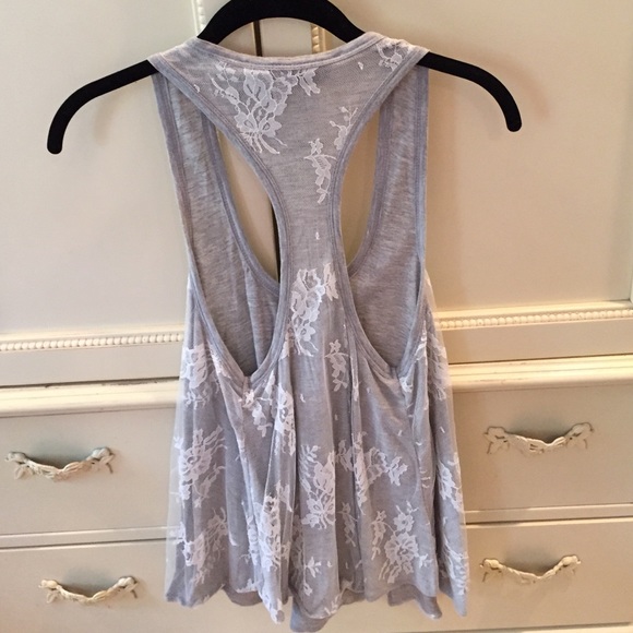NWOT grey lace racerback tanktop - Picture 3 of 4