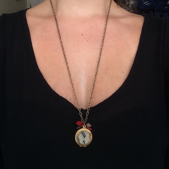 Anthropologie vintage-style locket necklace