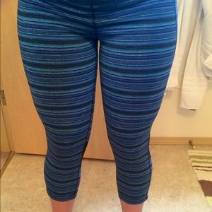 Striped workout capri