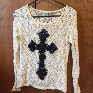Lace Cross Top