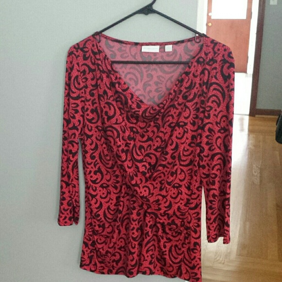 Red Faux Criss-cross Top