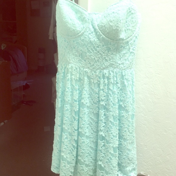 Abercrombie and Fitch Aqua Lace Dress