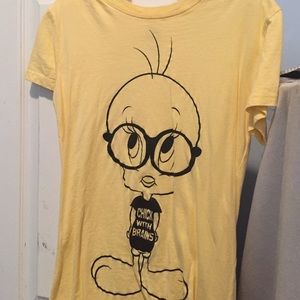 sassy tweety bird "chicks with brains" tshirt