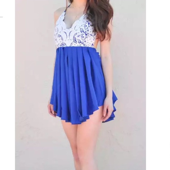 Cobalt blue open back dress size M