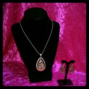 Lia sophia earring and necklace set. New